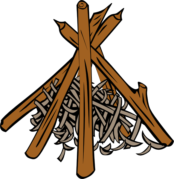 Camp Fire Clipart Apoy - Teepee Campfire Diagram - Png Download (582x598), Png Download