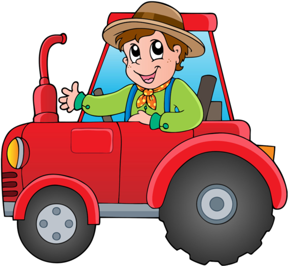 Farmer Clipart Farm Vehicle - Imagenes De Un Tractor Animado - Png Download (600x555), Png Download