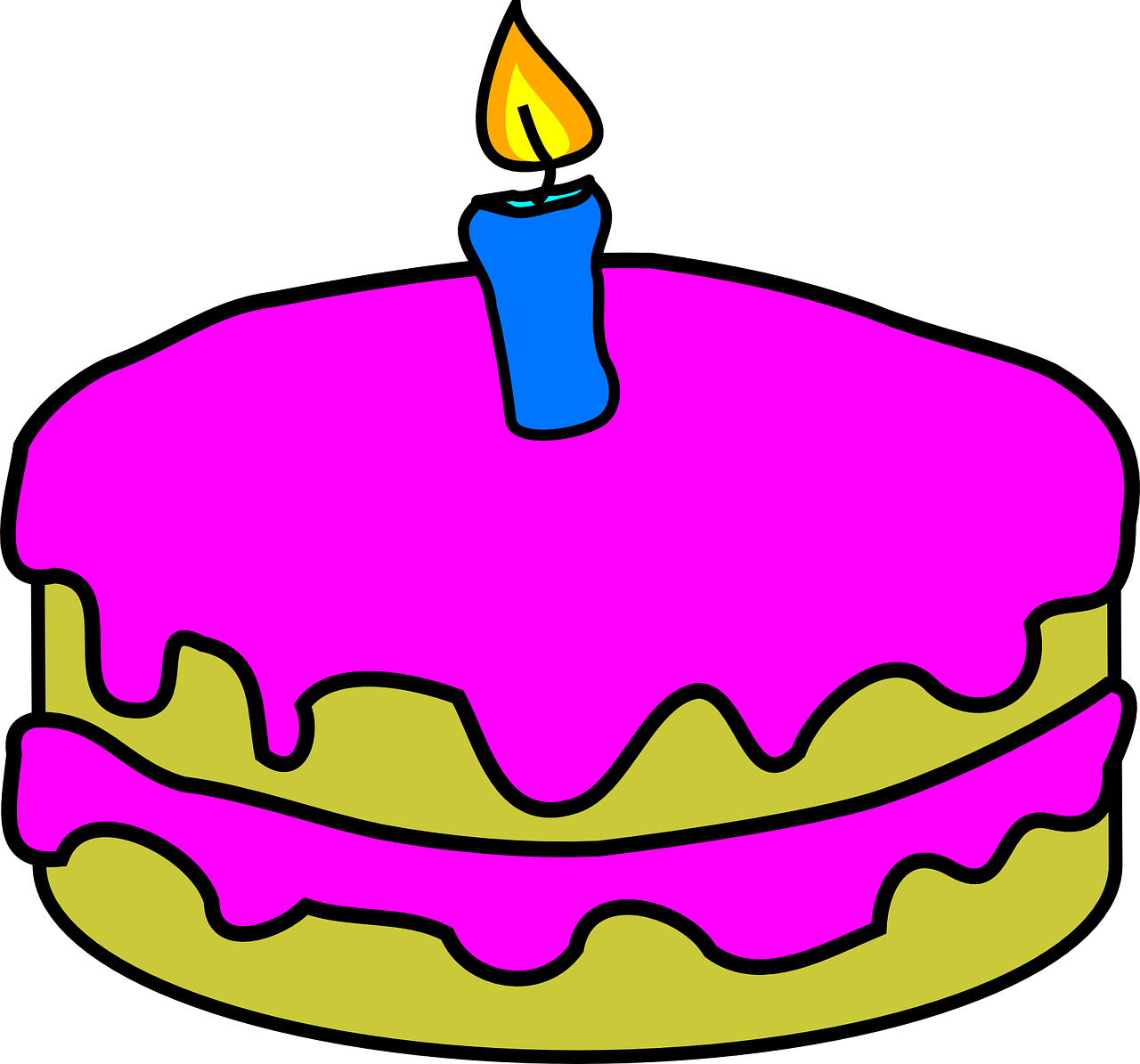 Bday Jala Pearson - Birthday Cake 1 Candle Clipart (640x597), Png Download