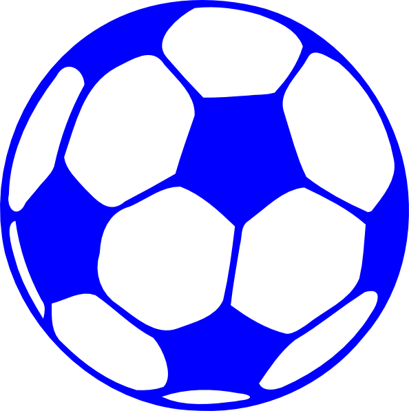 Blue Soccer Ball Clip Art - Png Download (594x597), Png Download