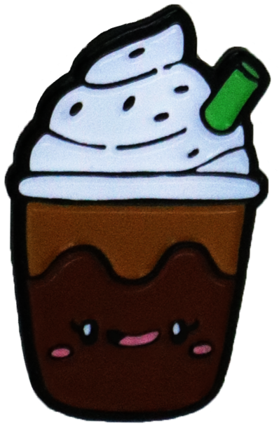 Enamel Pin- Iced Coffee - Lapel Pin Clipart (634x634), Png Download