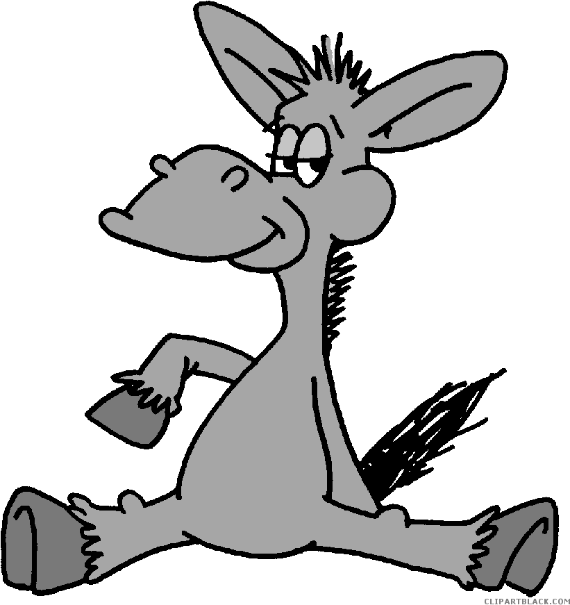 Cartoon Donkey Animal Free Black White Clipart Images - Democrat I Go Donkey - Png Download (821x871), Png Download