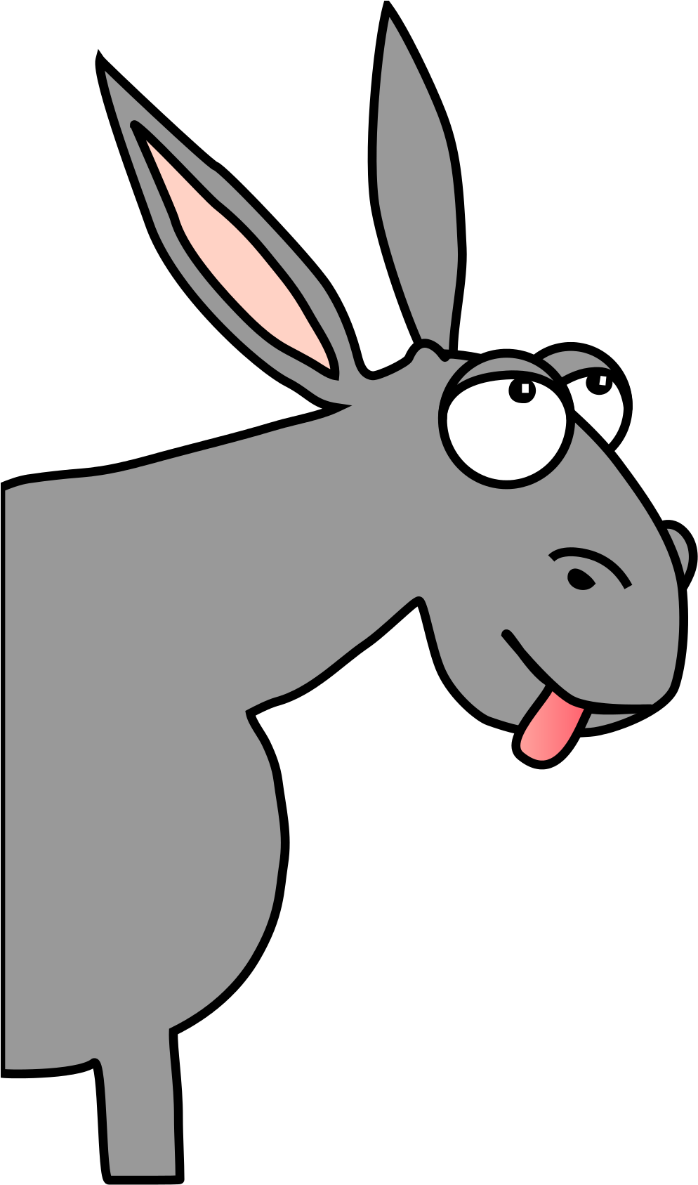 Donkey Clipart Svg - Clip Art - Png Download (605x1024), Png Download
