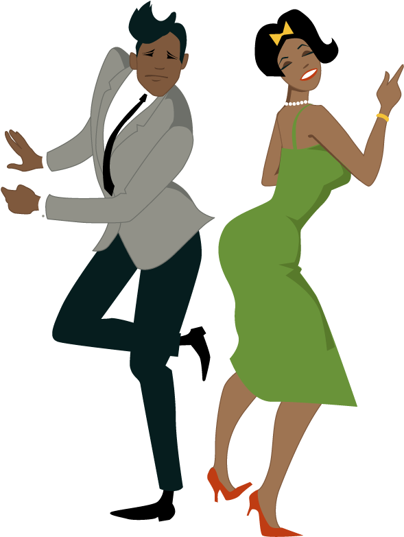 Robertacutsarug - Black Couple Png Cartoon Clipart (600x800), Png Download