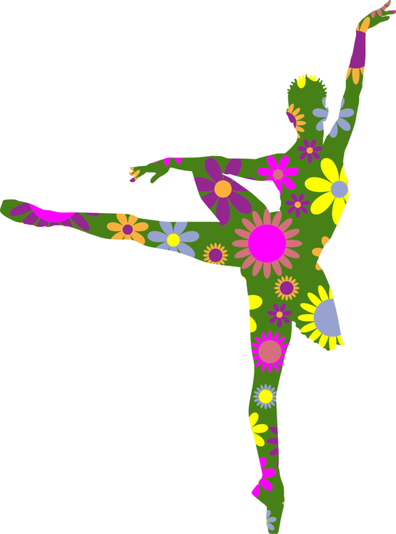 Ballet Dancer Ballet Dancer Floral Design Flower - Floral Ballerina Clipart (557x750), Png Download