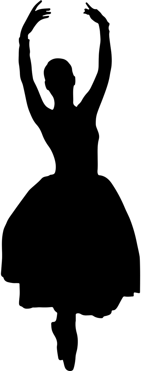 Dans Eden Kadın Çizimi Clipart (500x1000), Png Download