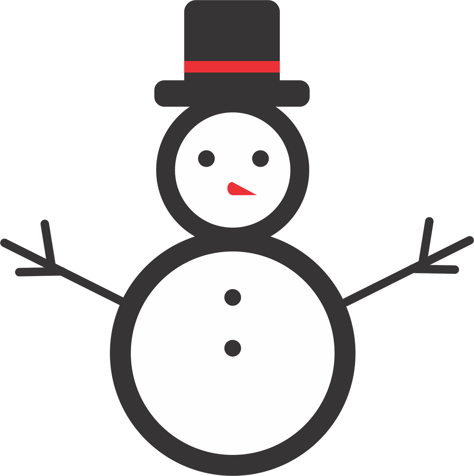 Snowman Illustrator For Christmas Holidays Clipart (1591x1600), Png Download