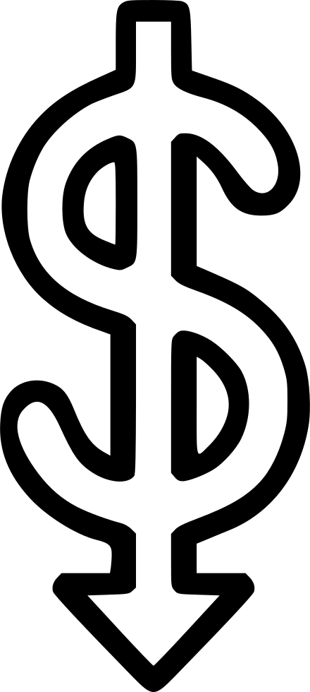 Down, Lower Bid, Negative, Pound Sterling, Rate, Reduce Clipart (440x980), Png Download