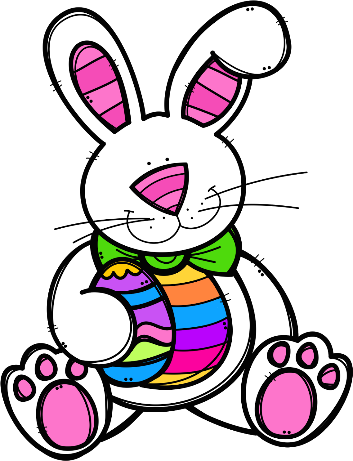 Hopping Easter Bunny Clipart For Kids - Png Download (590x750), Png Download
