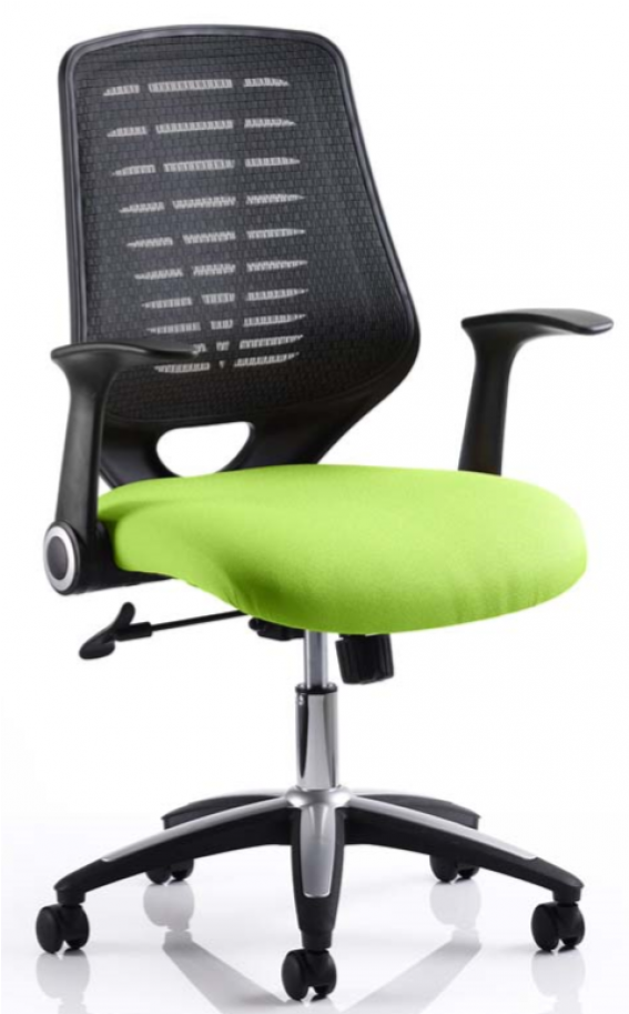 Reading Upholstered Black Airmesh Green Office Chair Clipart (912x912), Png Download