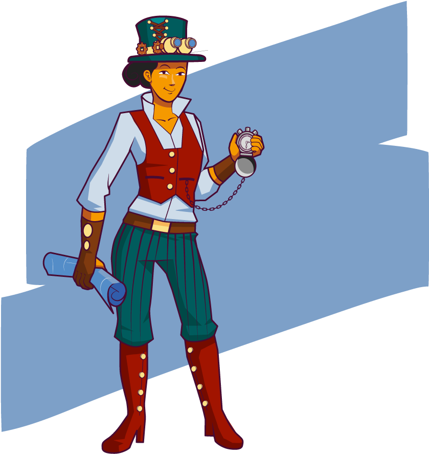Steampunk Character Concept Art Evi Clipart (1000x1000), Png Download