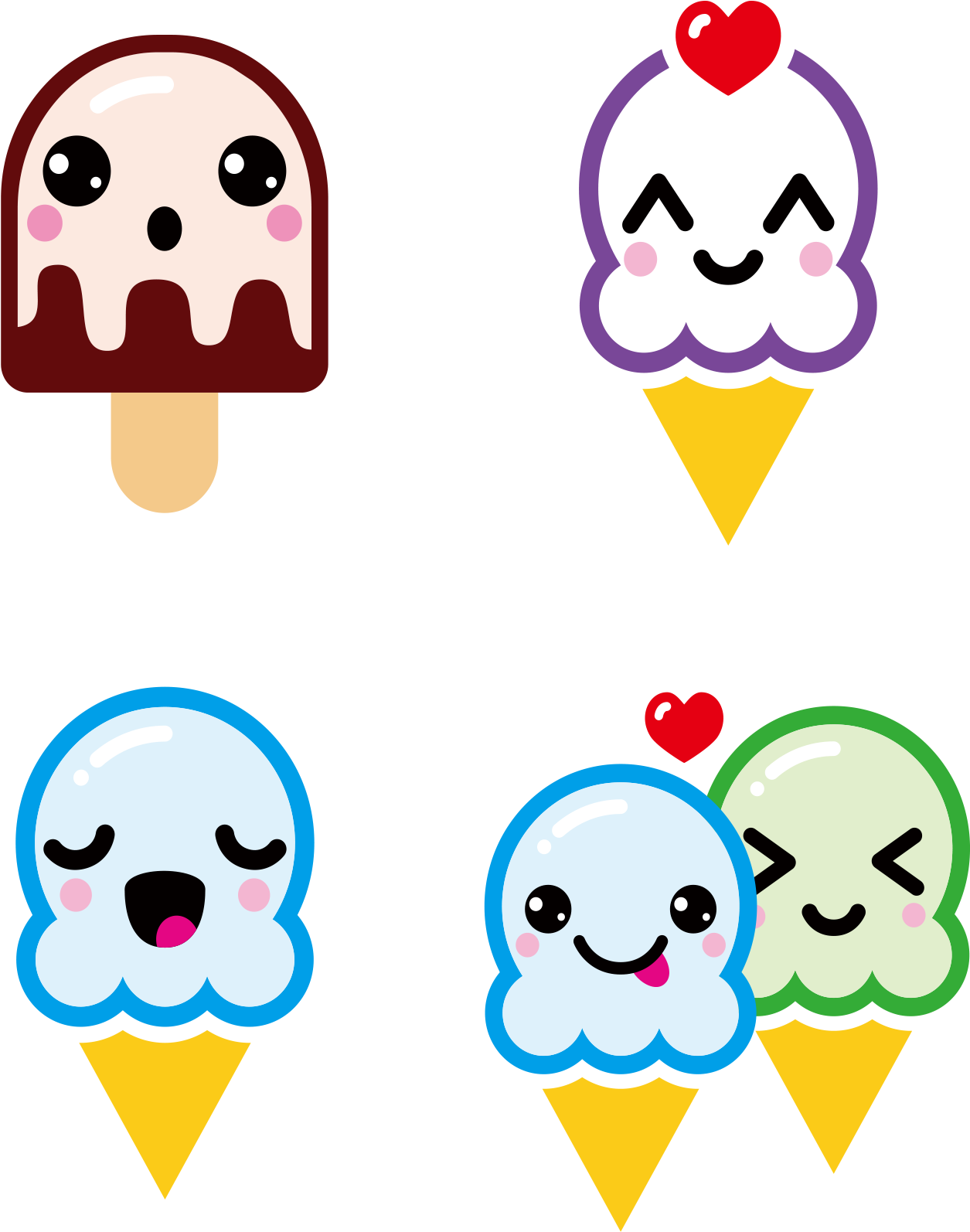 食物卡通甜点冰淇淋- 食物卡通 Clipart (1255x1594), Png Download
