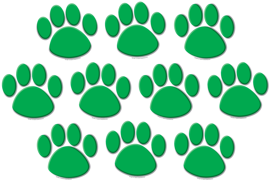 Tcr4387 Green Paw Prints Accents Image Clipart (900x900), Png Download