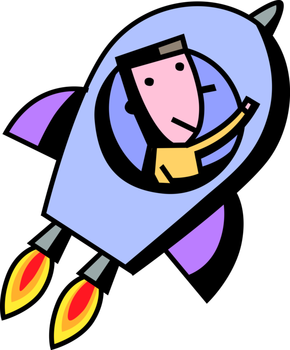 Space Flies Into Outer Image Illustration Of Clipart (580x700), Png Download