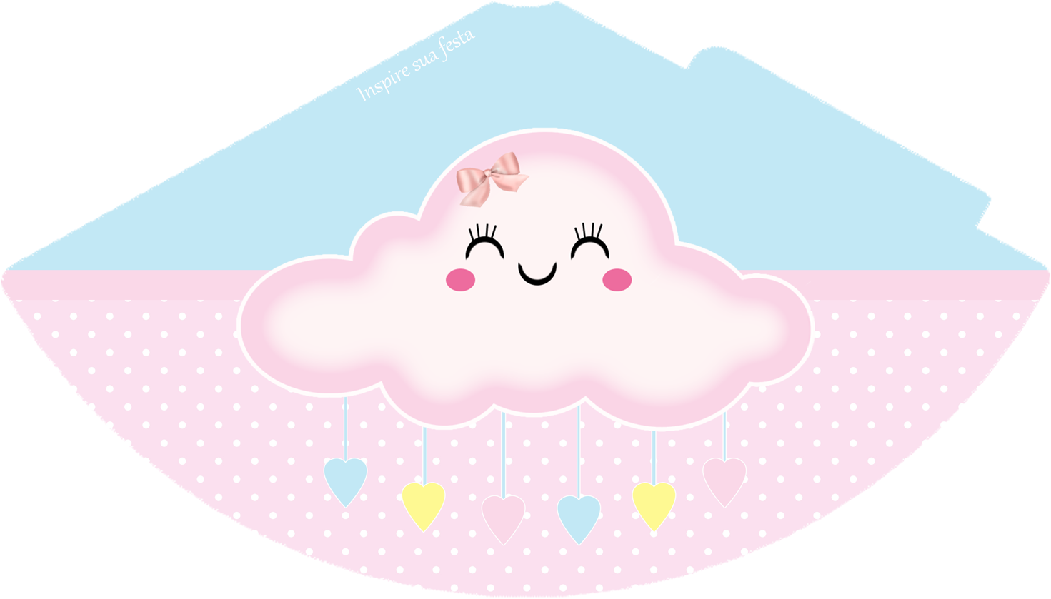 Cajas De Lluvia De Bendiciones En Rosa Y Celeste Para Clipart (1500x1060), Png Download