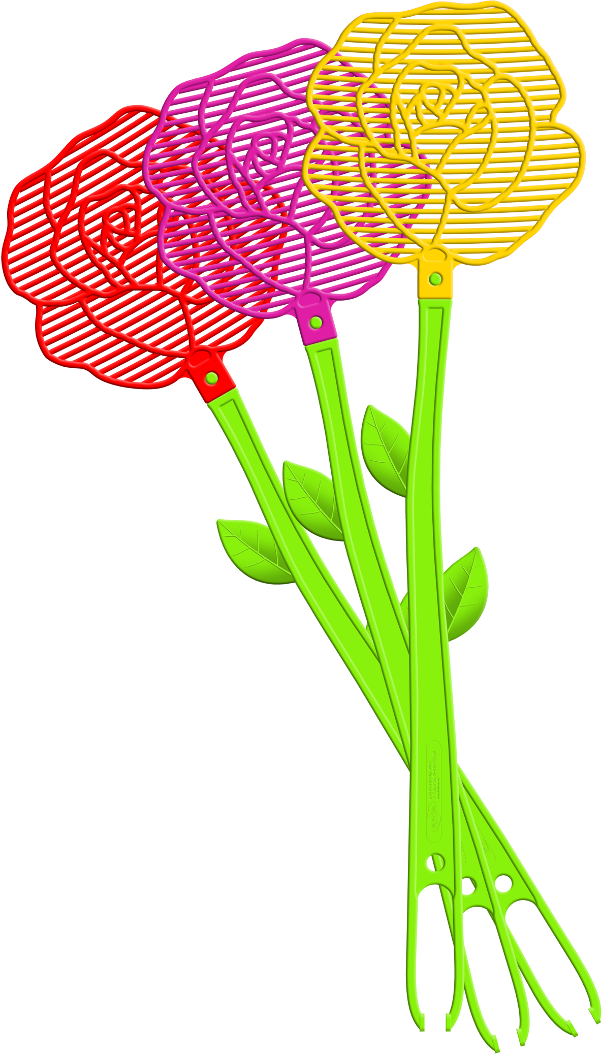 Bros Flower Fly Swatter Clipart (1500x2158), Png Download