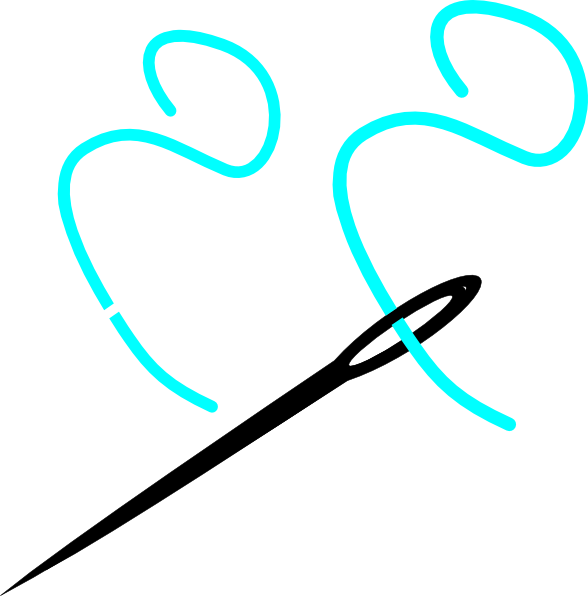 Needle And Thread Clip Art At Clker - Png Download (588x596), Png Download