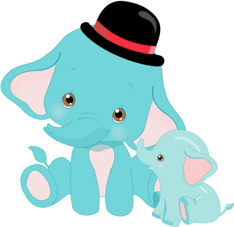 Sublimation Transfer Animal Baby Blue Elephant With Clipart (600x600), Png Download