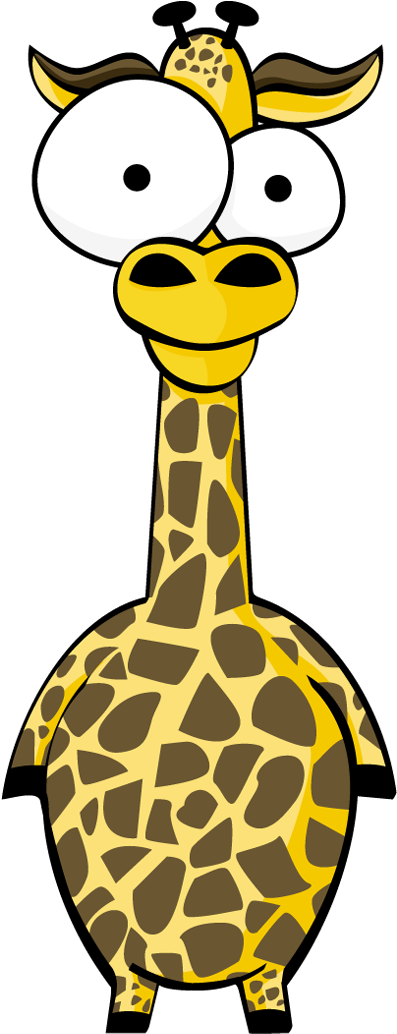 Funny Cartoon Giraffe With Big Eyes Clipart (400x1050), Png Download