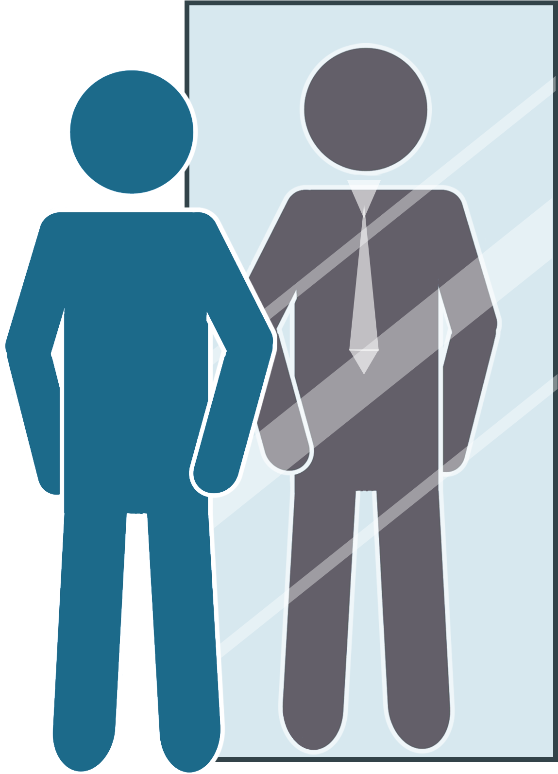 Man In Front Of Mirror Clipart (3090x1686), Png Download