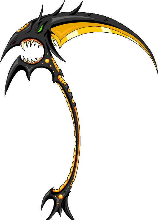 Gold Ebil Scythe Clipart (553x776), Png Download