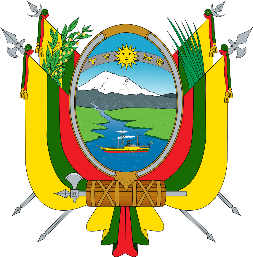 The Coat Of Arms Of Ecuador Without The Bird, And With Clipart (870x880), Png Download