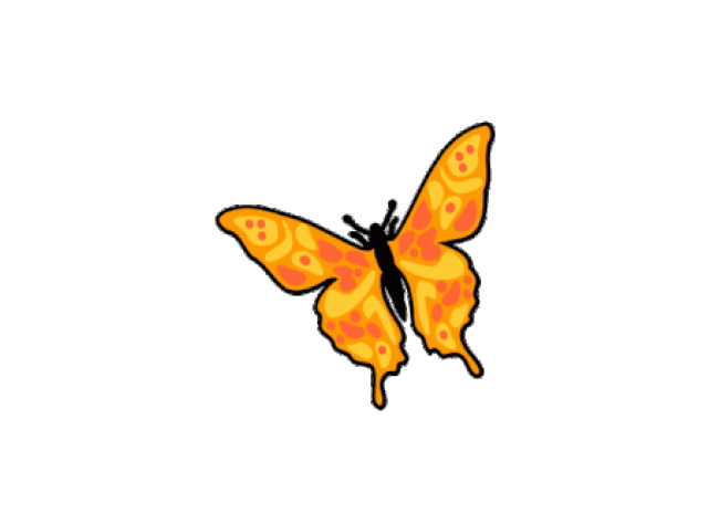 Rainbow Butterfly Clipart Blue Orange Butterfly - Png Download (640x480), Png Download