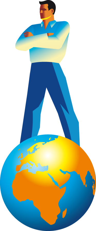 Top Of The World Man Wall Sticker Clipart (374x895), Png Download