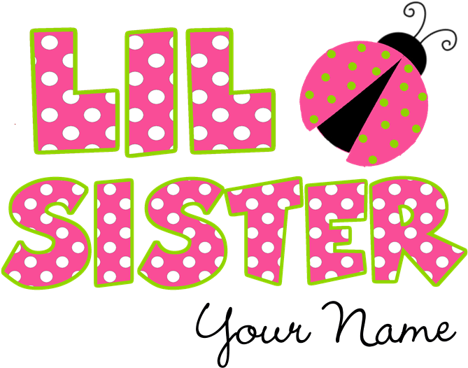 Little Sister Ladybug Pink T Clipart (700x700), Png Download
