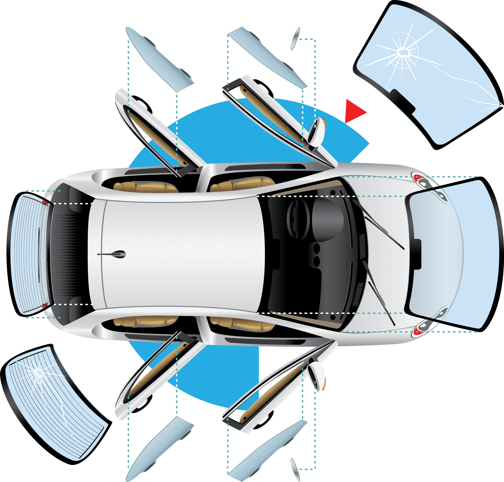 Cracked Windshield Clip Art - Png Download (2147x2052), Png Download