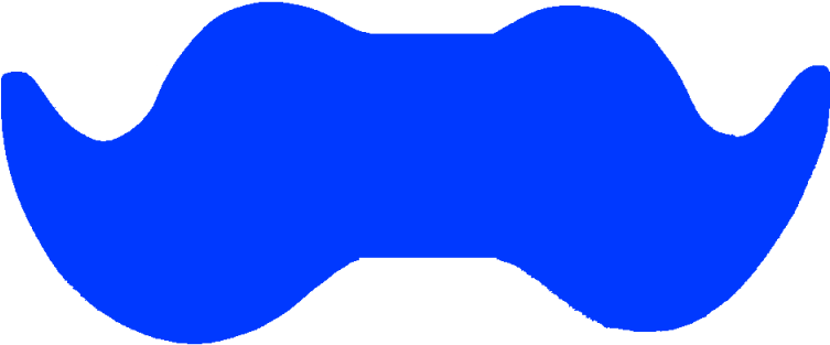Basic Blue Big Moustache Clipart (800x800), Png Download
