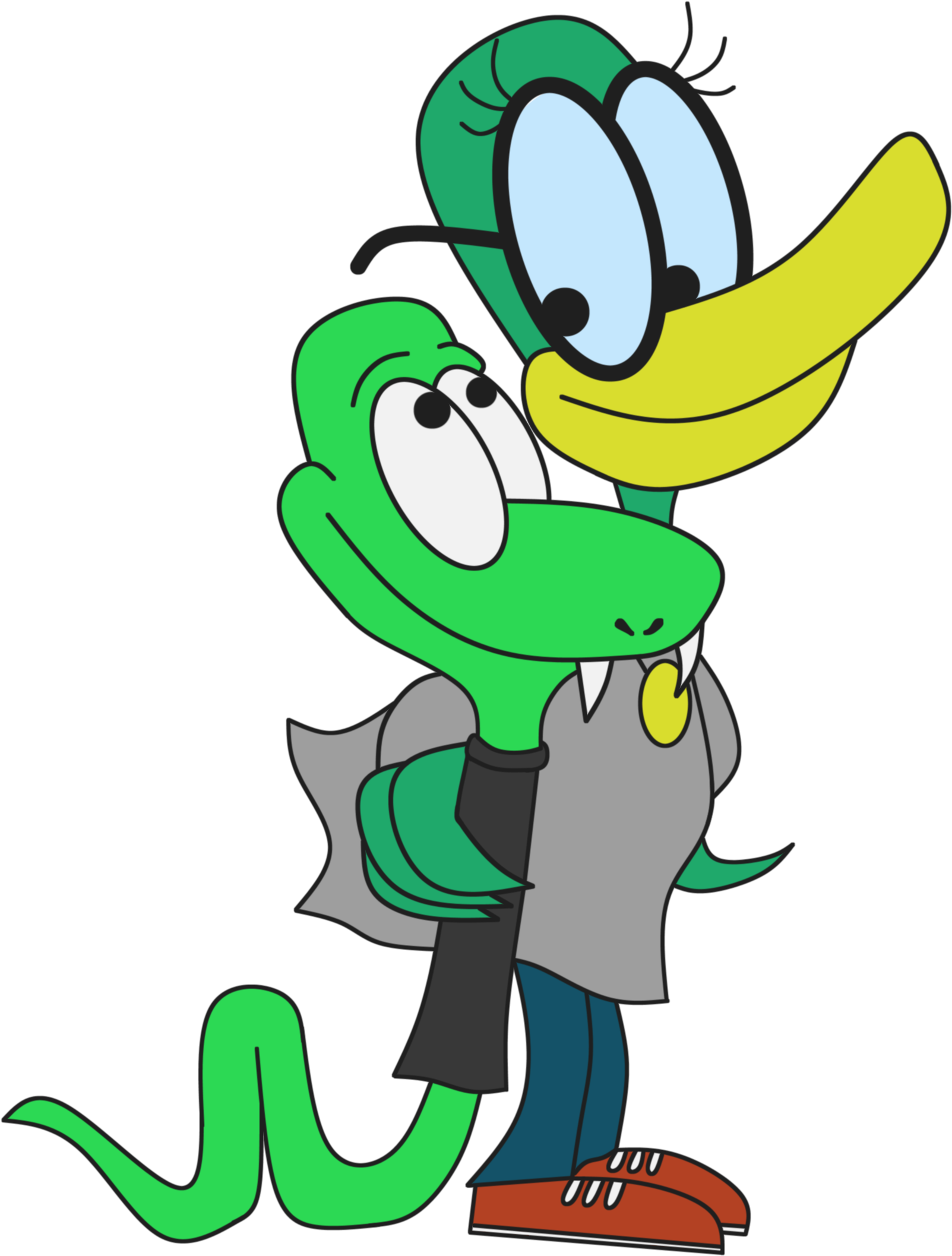 Anne The Duck And Harry The Snake Were Girlfriend And Clipart (2003x2389), Png Download