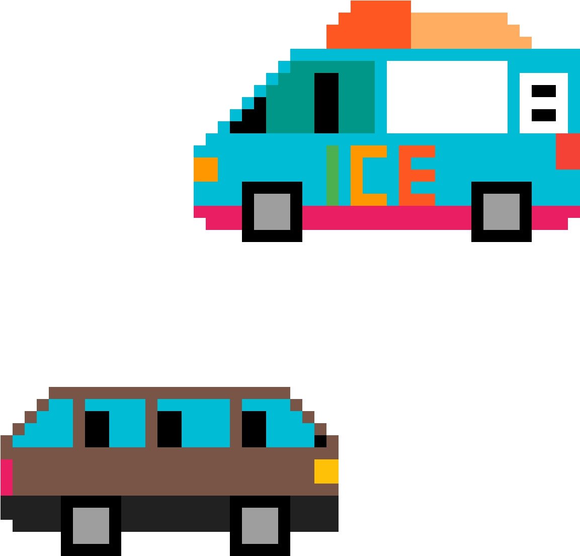 Pixel Vehicle Sheet 7 By Looooooollo Clipart (1200x1200), Png Download