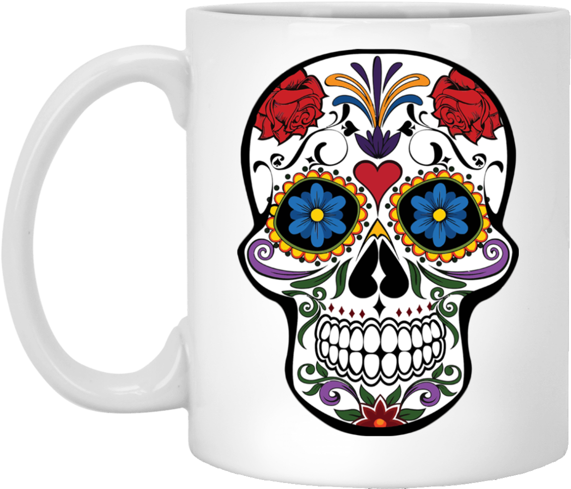 Marijon Skull Mug Sugar Skull Cartel Png Candy Skull Clipart (1155x1155), Png Download