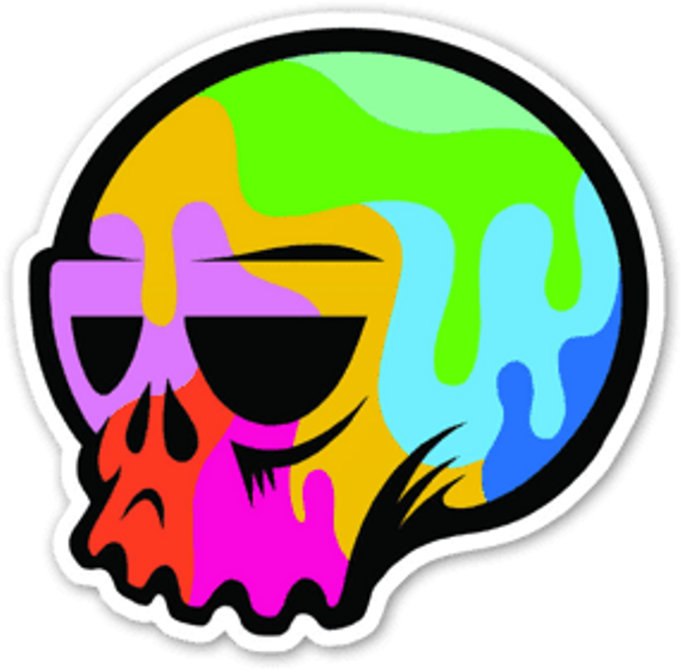 Pop Art Skull Sticker Clipart (600x593), Png Download