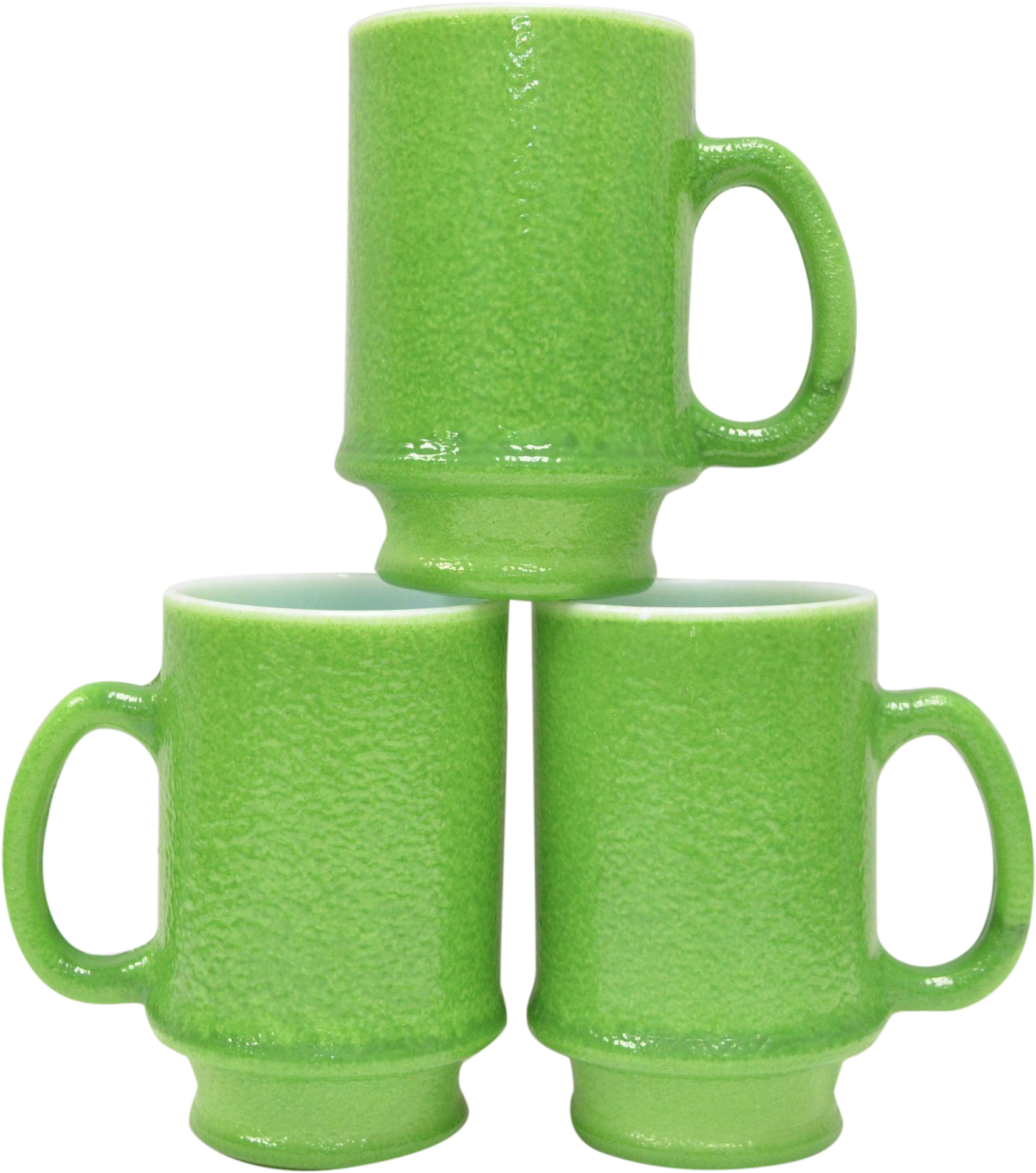 Hazel Atlas Set Of 3 Green Pebble Orange Peel Textured Clipart (1929x1929), Png Download