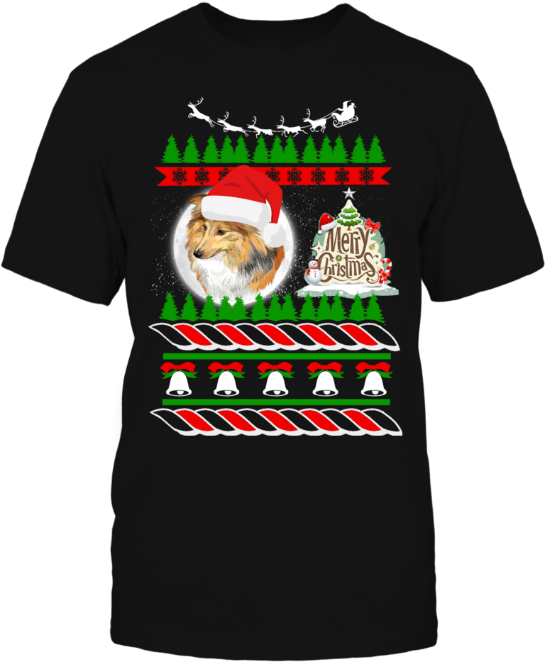 Sheltie Ugly Christmas Sweater Clipart (1000x1000), Png Download