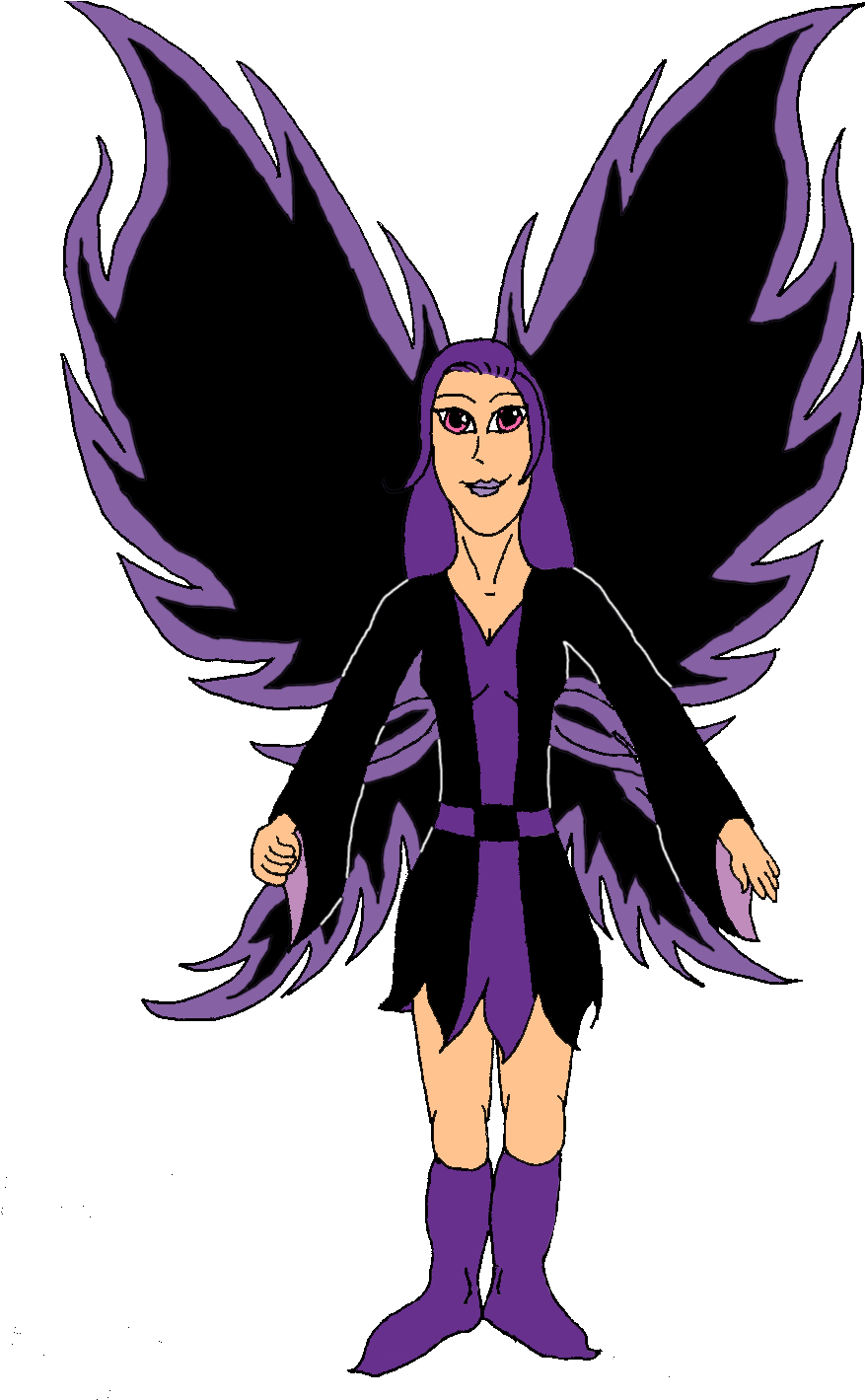 Black Winged Fairy Girl Clipart (963x1447), Png Download