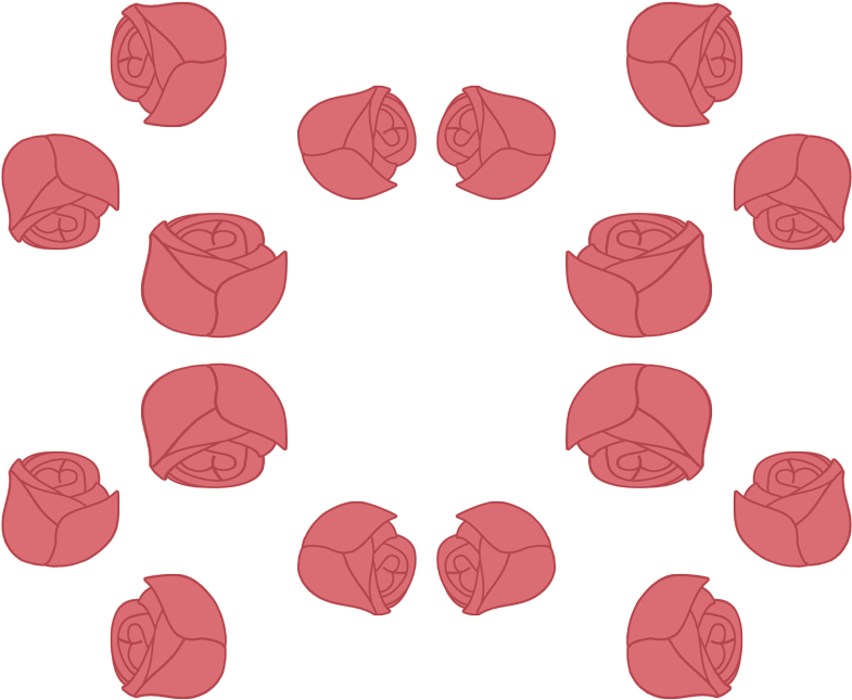 Graphic Royalty Free Download Ruby Rose Pattern Fabric Clipart (800x678), Png Download