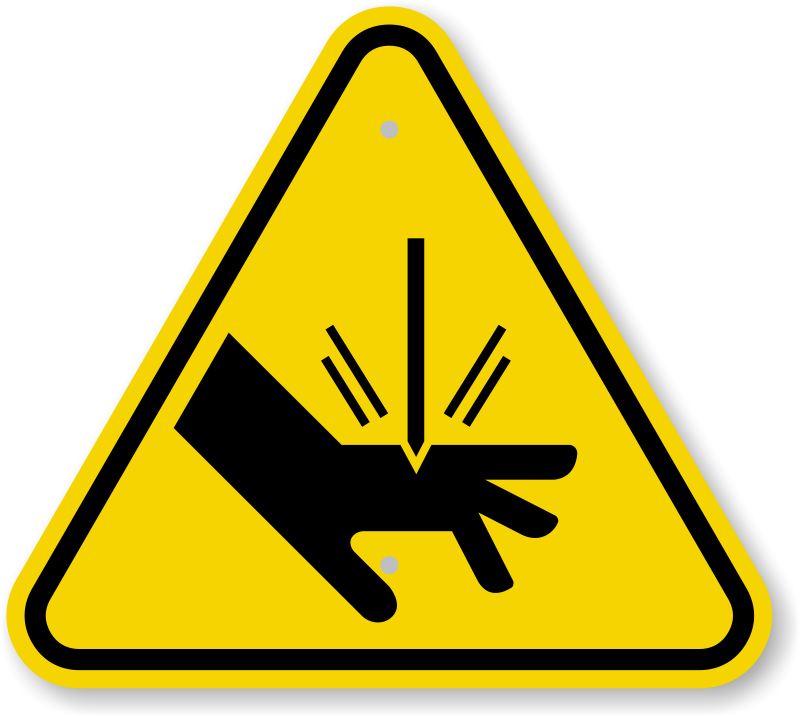 Iso Cut Sever Hazard Warning Sign Clipart (800x716), Png Download