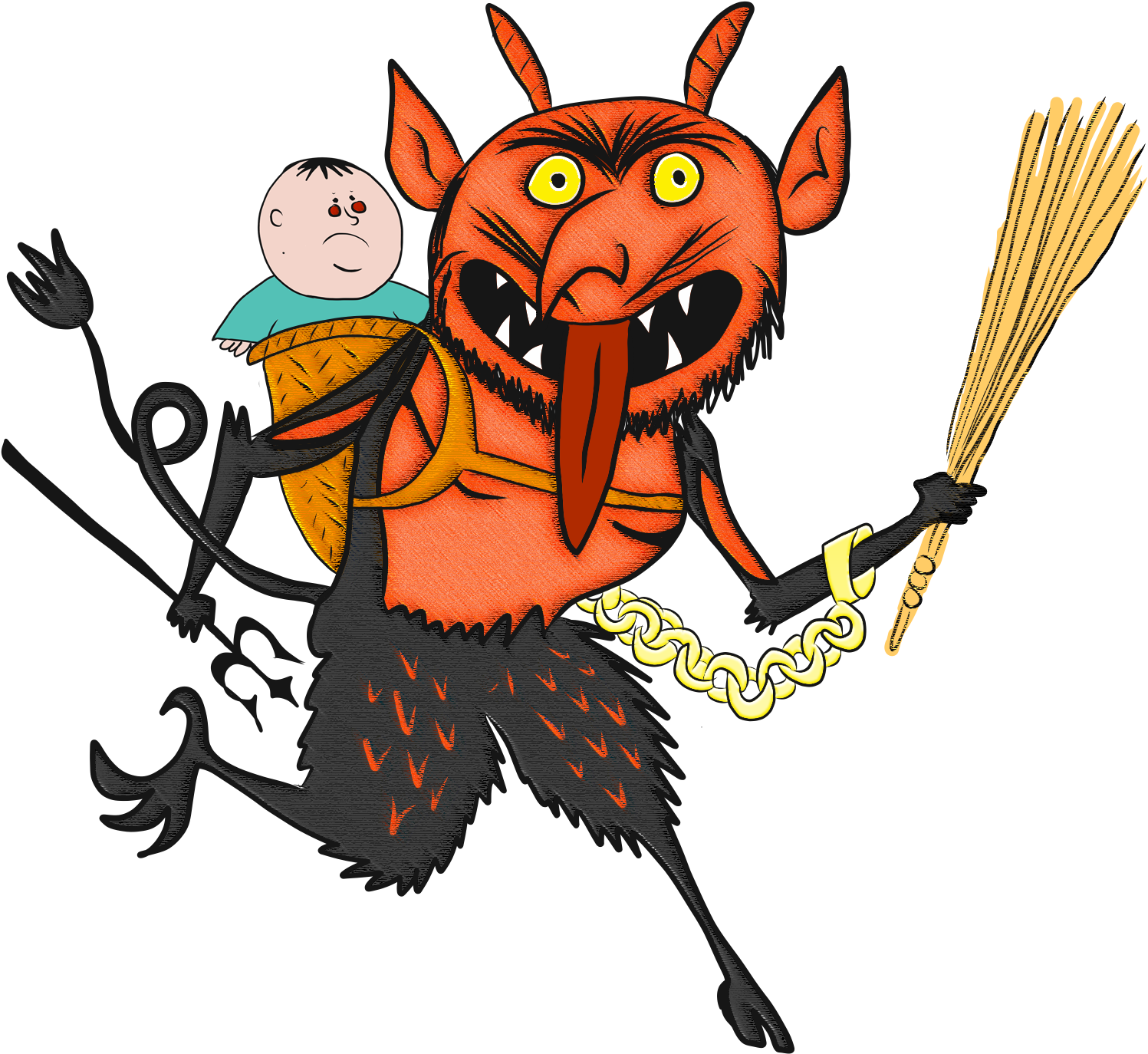 Krampus With Pagonis Clipart (2048x1536), Png Download