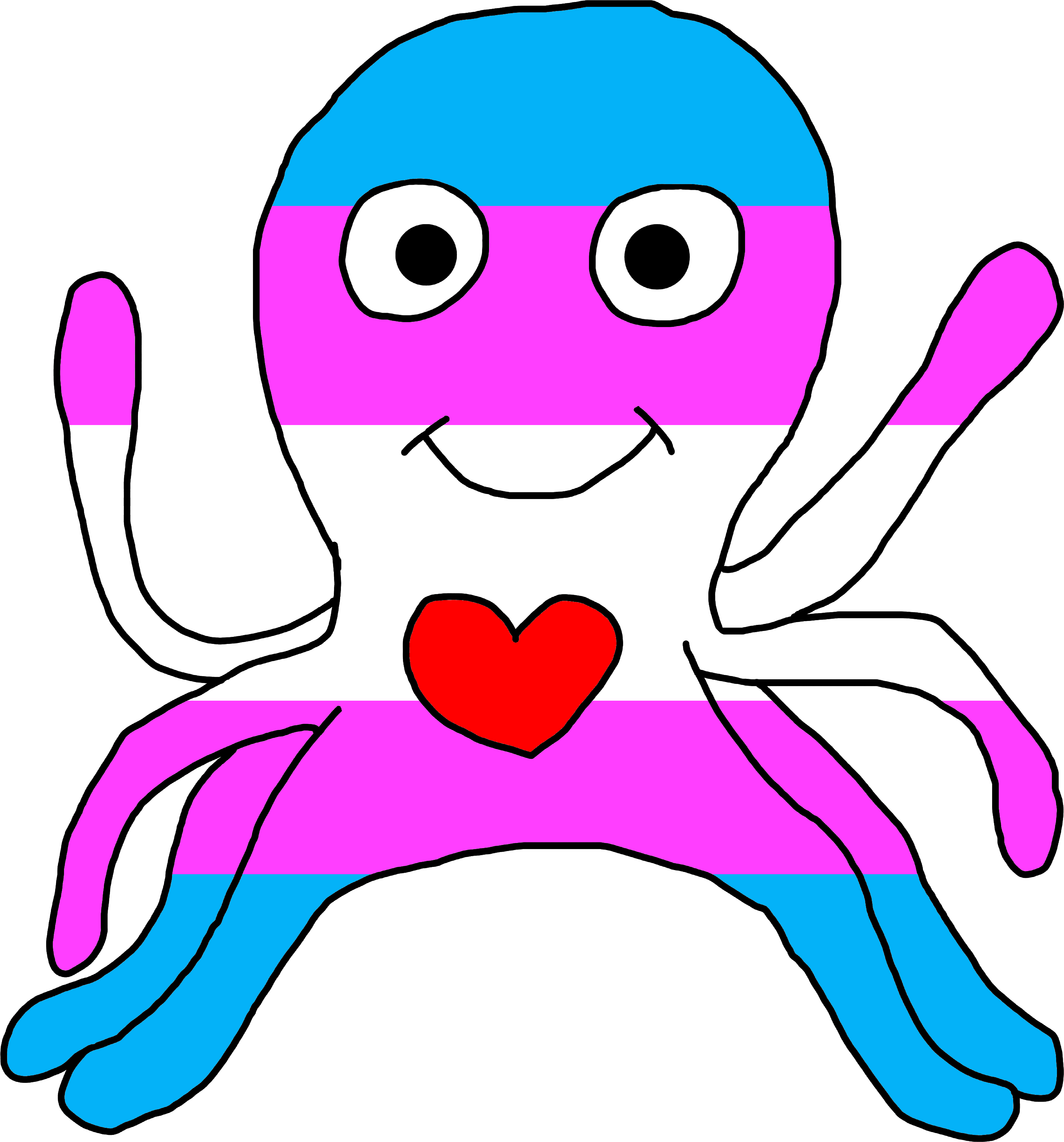 Made A Trans Octopus For Shirts, Hoodies And Many More Clipart (6000x6000), Png Download