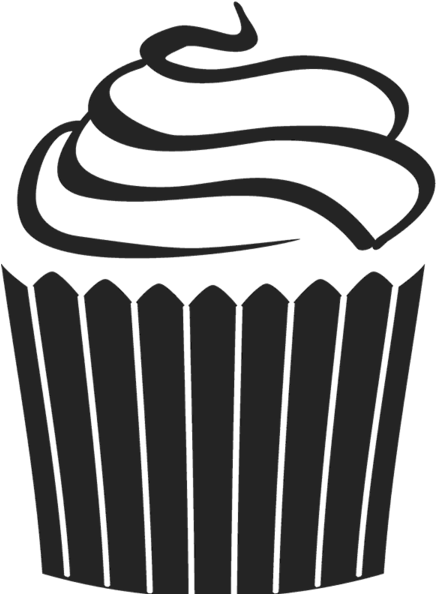 Beautifully Frosted Cupcake Rubber Stamp Clipart (600x600), Png Download
