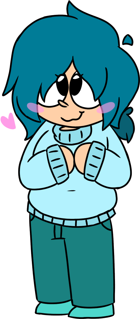 Cyan In A Sweater Bc Shes A Cutie Clipart (625x1200), Png Download