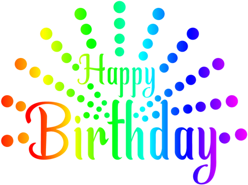 Free Png Happy Birthday Colorful Png Png Images Transparent Clipart (850x635), Png Download