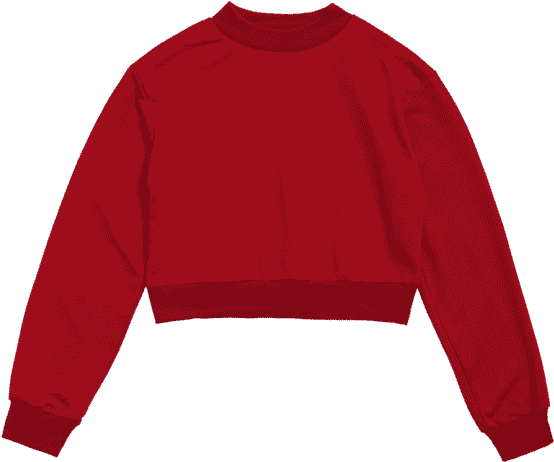 Zaful Crew Neck Crop Sweatshirt Clipart (558x744), Png Download