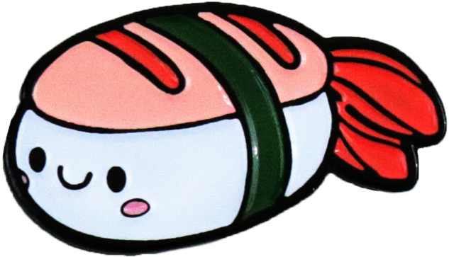 Enamel Pin - Shrimp Sushi Clipart (634x634), Png Download