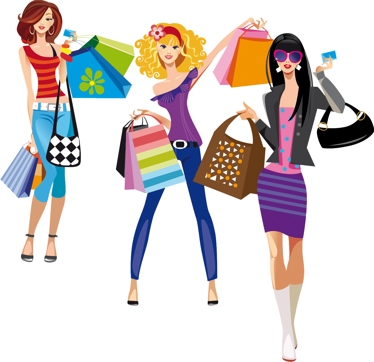 Woman Shopping Clipart Png Download Transparent Png (1500x1452), Png Download