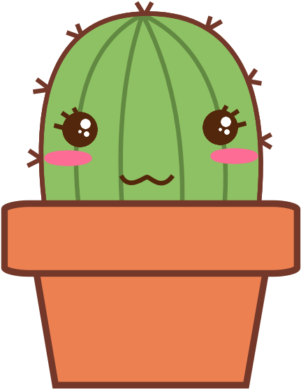 Catus, Plant, Kawaii Drawings, Plants Clipart (718x1072), Png Download