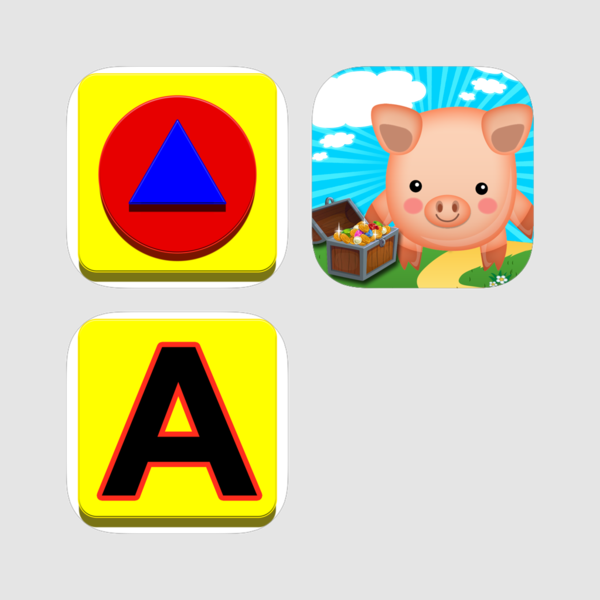 Matching Shapes Colors Letters Learning Pack Games Clipart (600x600), Png Download